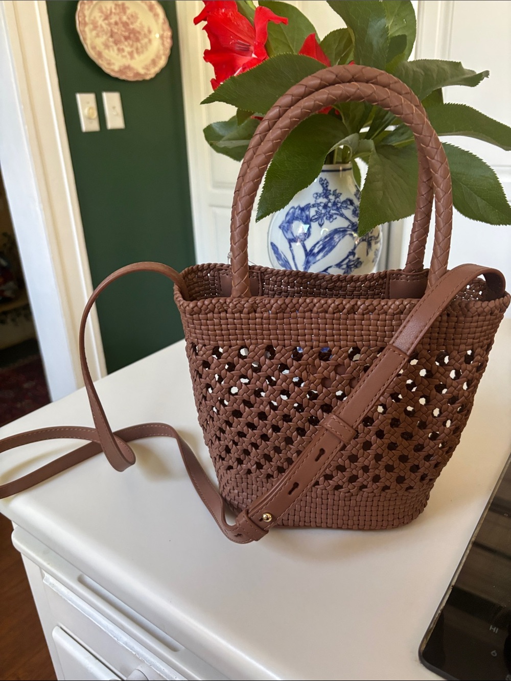LOFT Brown Woven Tote - Picture 4 of 5